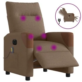 Sillón reclinable de masaje eléctrico tela marrón by , Armchairs - Ref: Foro24-3324001, Price: 268,63 €, Discount: %