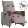 Sillón reclinable de masaje eléctrico tela gris taupe de , Sillones - Ref: Foro24-3324003, Precio: 267,98 €, Descuento: %