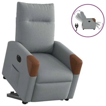 Sillón eléctrico reclinable elevable de tela gris claro by , Armchairs - Ref: Foro24-3324022, Price: 323,00 €, Discount: %