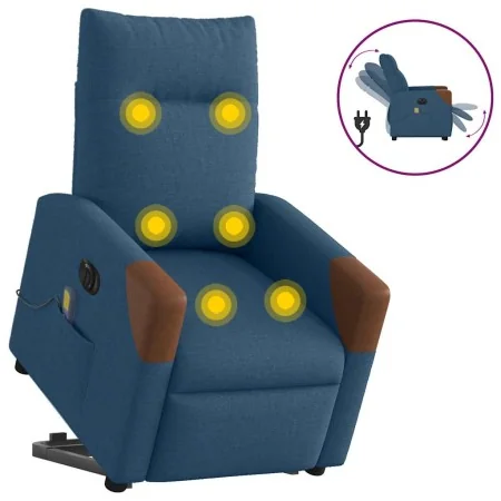 Sillón de masaje eléctrico reclinable elevable de tela azul by , Armchairs - Ref: Foro24-3324036, Price: 353,27 €, Discount: %