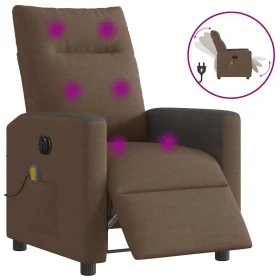 Sillón reclinable de masaje eléctrico tela marrón de , Sillones - Ref: Foro24-3324048, Precio: 256,67 €, Descuento: %