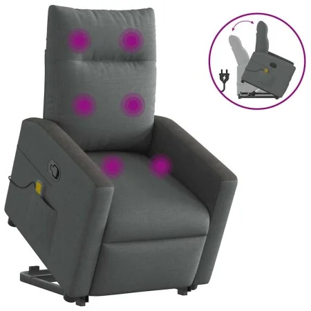 Silla de masaje reclinable de pie de tela gris oscuro de , Sillones - Ref: Foro24-3324060, Precio: 290,69 €, Descuento: %