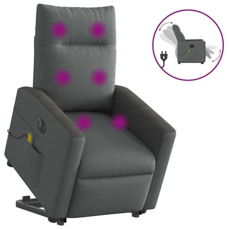 Sillón de masaje eléctrico reclinable elevable tela gris oscuro by , Armchairs - Ref: Foro24-3324074, Price: 340,92 €, Discou...