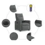 Sillón de masaje eléctrico reclinable elevable tela gris oscuro by , Armchairs - Ref: Foro24-3324074, Price: 340,92 €, Discou...