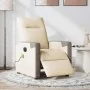 Sillón reclinable de masaje eléctrico tela color crema by , Armchairs - Ref: Foro24-3324088, Price: 254,72 €, Discount: %