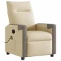 Sillón reclinable de masaje eléctrico tela color crema by , Armchairs - Ref: Foro24-3324088, Price: 254,72 €, Discount: %
