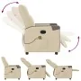 Sillón reclinable de masaje eléctrico tela color crema by , Armchairs - Ref: Foro24-3324088, Price: 254,72 €, Discount: %