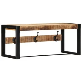 Perchero madera maciza de mango rugosa 80x35x35 cm by , Hat and coat racks - Ref: Foro24-4015937, Price: 71,00 €, Discount: %