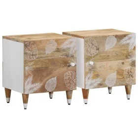 Mesitas de noche 2 uds madera maciza de mango 40x33,5x46 cm by , Nightstands - Ref: Foro24-4018661, Price: 70,16 €, Discount: %