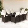 Set comedor para jardín 9 pzas y cojines ratán sintético marrón by , Garden sets - Ref: Foro24-3276778, Price: 1,00 €, Discou...