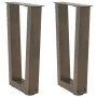 Patas mesa de comedor en forma de V 2 uds acero natural Acero by , Table legs - Ref: Foro24-4012623, Price: 53,71 €, Discount: %