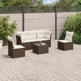 Set sofás de jardín 6 piezas y cojines ratán sintético marrón by , Garden sets - Ref: Foro24-3249202, Price: 361,25 €, Discou...