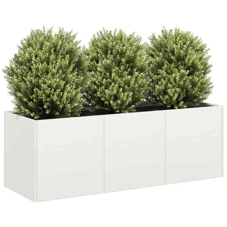 Jardinera de acero laminado en frío blanco 120x40x40 cm by , Pots and planters - Ref: Foro24-860676, Price: 112,89 €, Discoun...