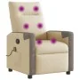 Sillón de masaje reclinable de tela crema by , Armchairs - Ref: Foro24-4104847, Price: 202,49 €, Discount: %