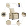 Sillón de masaje reclinable de tela crema by , Armchairs - Ref: Foro24-4104847, Price: 202,49 €, Discount: %