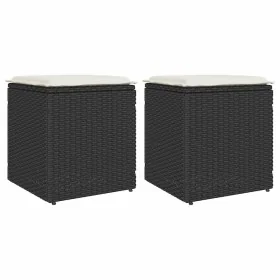 Taburetes de jardín con cojines 2 uds negro 40x40x43 cm von , Hocker für den Außenbereich - Ref: Foro24-4104039, Preis: 126,0...