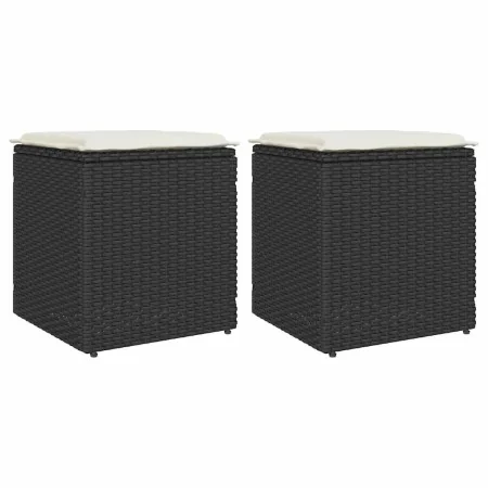 Taburetes de jardín con cojines 2 uds negro 40x40x43 cm von , Hocker für den Außenbereich - Ref: Foro24-4104039, Preis: 126,0...