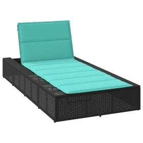 Tumbona con cojín flotante ratán sintético negro by , Loungers - Ref: Foro24-4104210, Price: 237,20 €, Discount: %