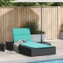 Tumbona con cojín flotante ratán sintético negro by , Loungers - Ref: Foro24-4104210, Price: 237,20 €, Discount: %