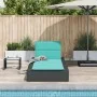Tumbona con cojín flotante ratán sintético negro by , Loungers - Ref: Foro24-4104210, Price: 237,20 €, Discount: %