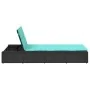 Tumbona con cojín flotante ratán sintético negro by , Loungers - Ref: Foro24-4104210, Price: 237,20 €, Discount: %