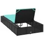 Tumbona con cojín flotante ratán sintético negro by , Loungers - Ref: Foro24-4104210, Price: 237,20 €, Discount: %