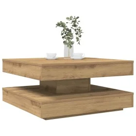 Mesa de centro giratoria 360 grados roble artisan 70x70x34,5 cm de , Mesas de centro - Ref: Foro24-858487, Precio: 84,69 €, D...