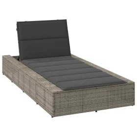 Tumbona con cojín flotante ratán sintético gris by , Loungers - Ref: Foro24-4104204, Price: 244,08 €, Discount: %