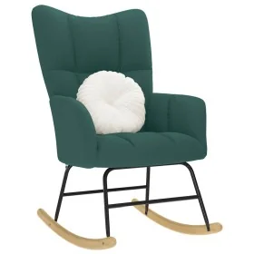 Silla mecedora de tela verde oscura by , Rocking chairs - Ref: Foro24-4016794, Price: 118,46 €, Discount: %