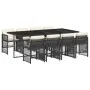 Set de comedor de jardín 9 pzas y cojines ratán sintético negro by , Garden sets - Ref: Foro24-3210918, Price: 603,33 €, Disc...