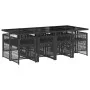 Set de comedor de jardín 9 pzas y cojines ratán sintético negro by , Garden sets - Ref: Foro24-3210918, Price: 603,33 €, Disc...