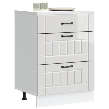 Mueble bajo de cocina Lucca blanca de alto brillo by , Kitchen cabinets - Ref: Foro24-854271, Price: 119,67 €, Discount: %