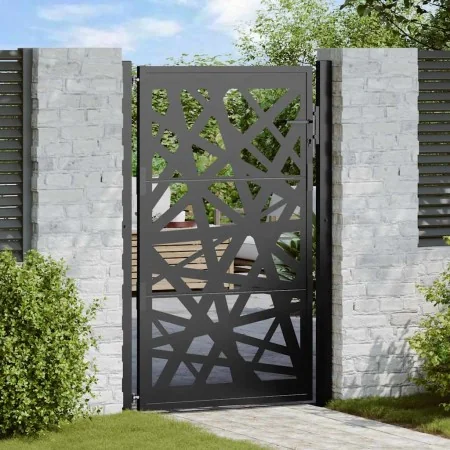 Puerta de jardín de acero negra diseño luminoso 105x155 cm by , garden gates - Ref: Foro24-4100951, Price: 213,34 €, Discount: %