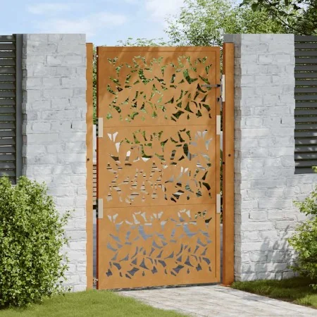 Puerta de jardín diseño de hojas de acero desgastado 105x155 cm by , garden gates - Ref: Foro24-4100966, Price: 215,94 €, Dis...