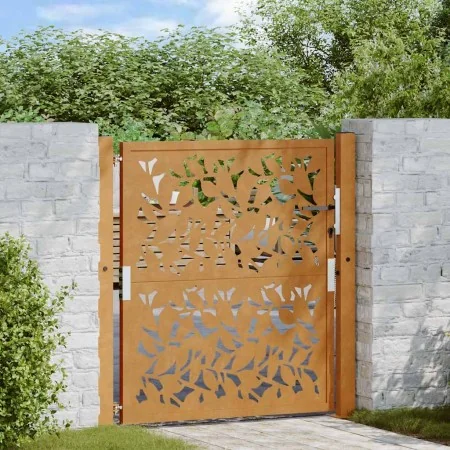 Puerta de jardín diseño de hojas de acero desgastado 105x105 cm by , garden gates - Ref: Foro24-4100964, Price: 168,21 €, Dis...