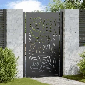 Puerta de jardín diseño llama acero negro 105x155 cm von , Gartentore - Ref: Foro24-4100991, Preis: 217,63 €, Rabatt: %