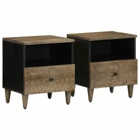 Mesitas noche 2 uds madera maciza mango gris claro 40x33x46 cm by , Nightstands - Ref: Foro24-4017799, Price: 115,59 €, Disco...