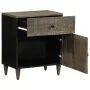 Mesita de noche madera maciza de mango gris claro 50x33x60 cm by , Nightstands - Ref: Foro24-4017800, Price: 82,34 €, Discoun...
