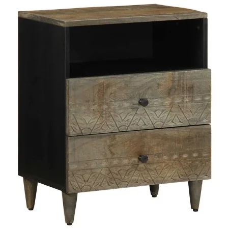 Mesita de noche madera maciza de mango gris claro 50x33x60 cm by , Nightstands - Ref: Foro24-4017802, Price: 101,18 €, Discou...