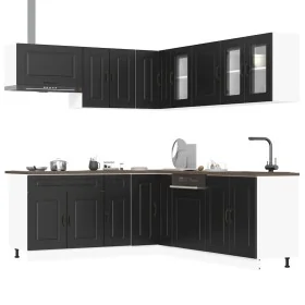 Mueble de cocina Kalmar negra 11 piezas madera contrachapada by , Kitchen cabinets - Ref: Foro24-3314912, Price: 731,76 €, Di...