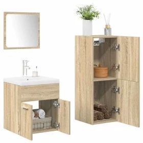 Juego de muebles de baño 4 pzas contrachapada roble Sonoma von , Badezimmermöbel - Ref: Foro24-3325026, Preis: 195,54 €, Raba...