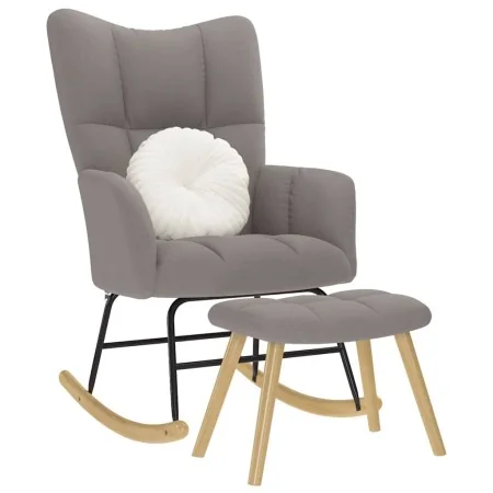 Sillón mecedora con taburete tela gris taupe von , Schaukelstühle - Ref: Foro24-4016806, Preis: 153,33 €, Rabatt: %