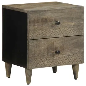 Mesita de noche de madera maciza de mango gris claro 40x33x46cm by , Nightstands - Ref: Foro24-4017790, Price: 72,25 €, Disco...