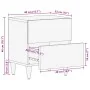Mesita de noche de madera maciza de mango gris claro 40x33x46cm by , Nightstands - Ref: Foro24-4017790, Price: 72,25 €, Disco...