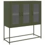 Aparador de acero laminado en frío verde oliva 100,5x39x107 cm by , Sideboards - Ref: Foro24-853408, Price: 133,68 €, Discoun...