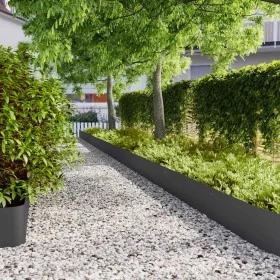 Bordes para césped 10 uds acero laminado frío negro 25x103 cm by , Garden edging and edging - Ref: Foro24-860166, Price: 66,4...