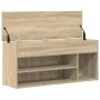 Banco zapatero madera de ingeniería roble sonoma 102x30,5x45 cm by , Shoe racks and shoe organizers - Ref: Foro24-859138, Pri...