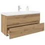 Mueble para lavabo con lavabo integrado y grifo roble artesanal de , Tocadores de baño - Ref: Foro24-3328938, Precio: 351,64 ...