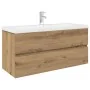 Mueble para lavabo con lavabo integrado y grifo roble artesanal de , Tocadores de baño - Ref: Foro24-3328938, Precio: 351,64 ...