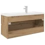 Mueble para lavabo con lavabo integrado y grifo roble artesanal de , Tocadores de baño - Ref: Foro24-3328938, Precio: 351,64 ...